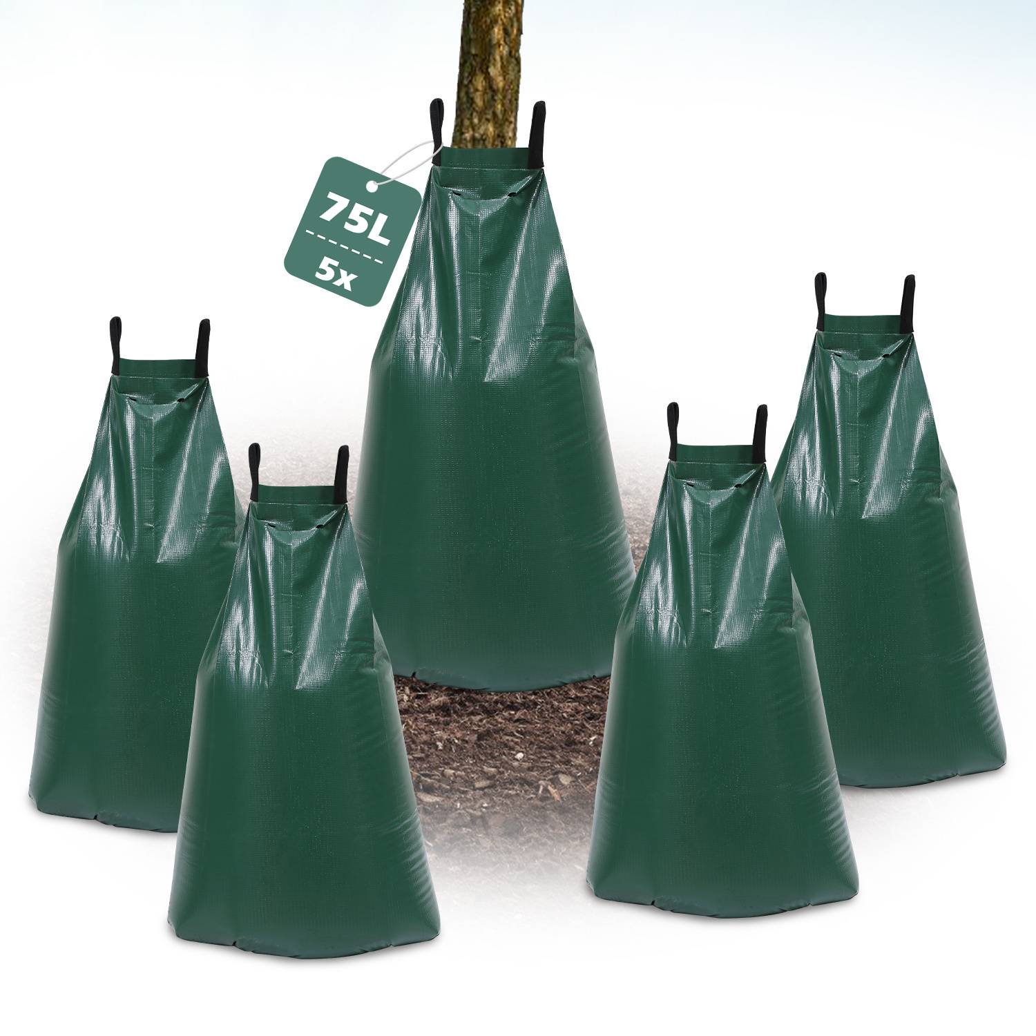 Baumbewässerungsbeutel 5 Stück Bewässerungsbeutel 75 Liter Bewässerungssack aus UV-beständigem