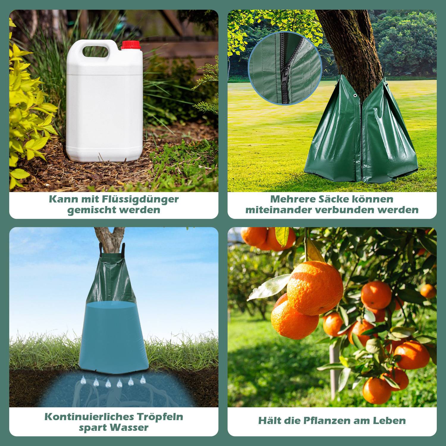 Baumbewässerungsbeutel 5 Stück Bewässerungsbeutel 75 Liter Bewässerungssack aus UV-beständigem