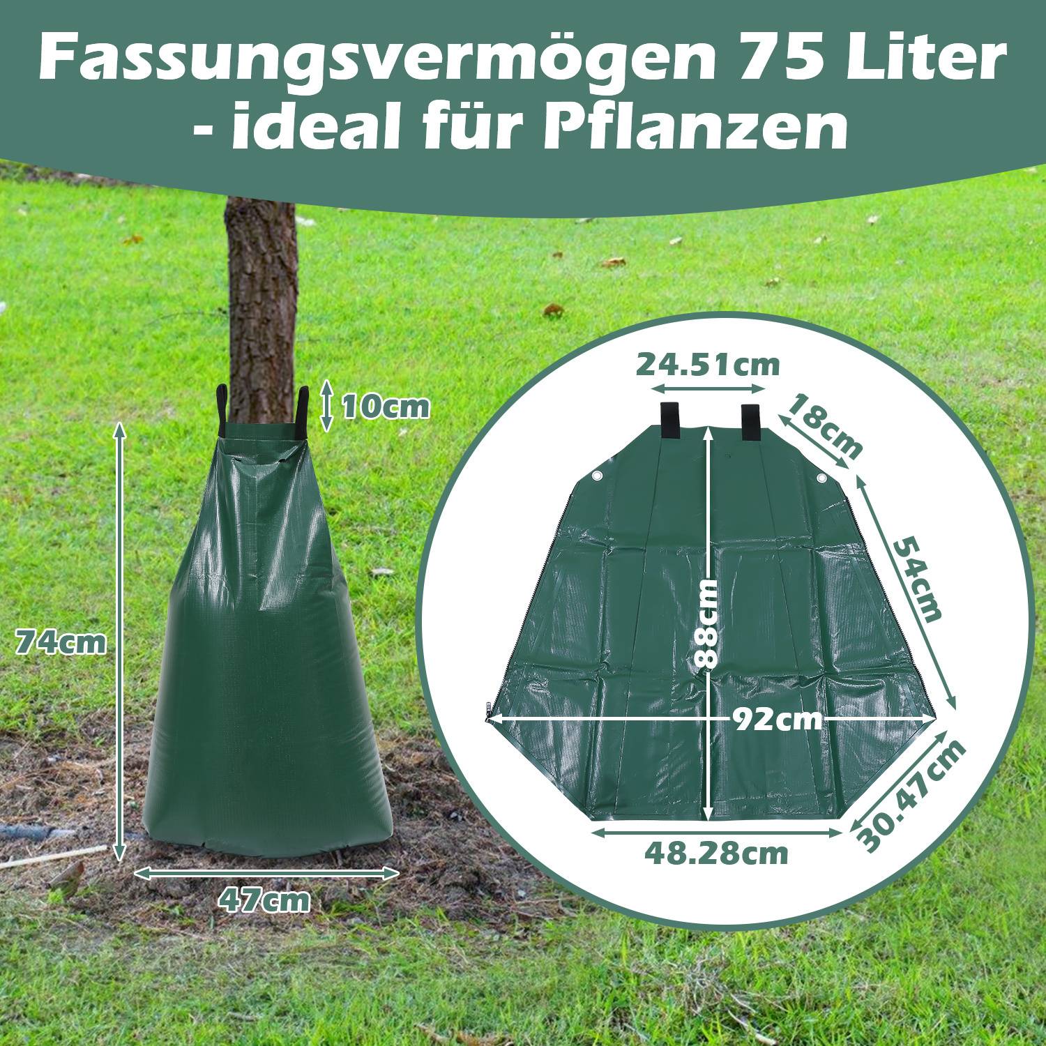 Baumbewässerungsbeutel 10 Stück Bewässerungssack 75L Bewässerungsbeutel Wassersack für Bäume