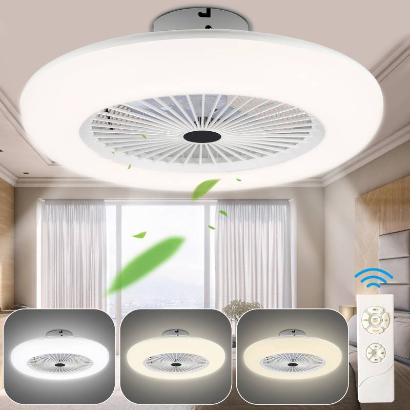 Deckenventilator 80w Led mit Beleuchtung Fan LED Lüfter Lampe mit Fernbedienung Moderne