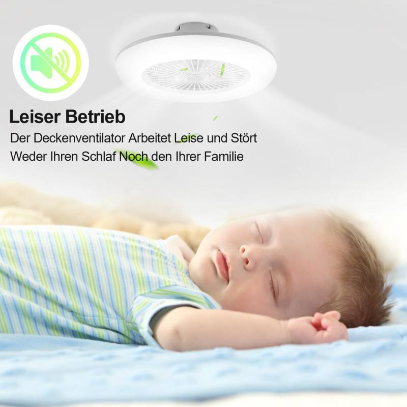 Deckenventilator 80w Fernbedienung Timer Dimmbar LED Dimmbar Deckenleuchte Ventilator für Wohnzimmer Runden