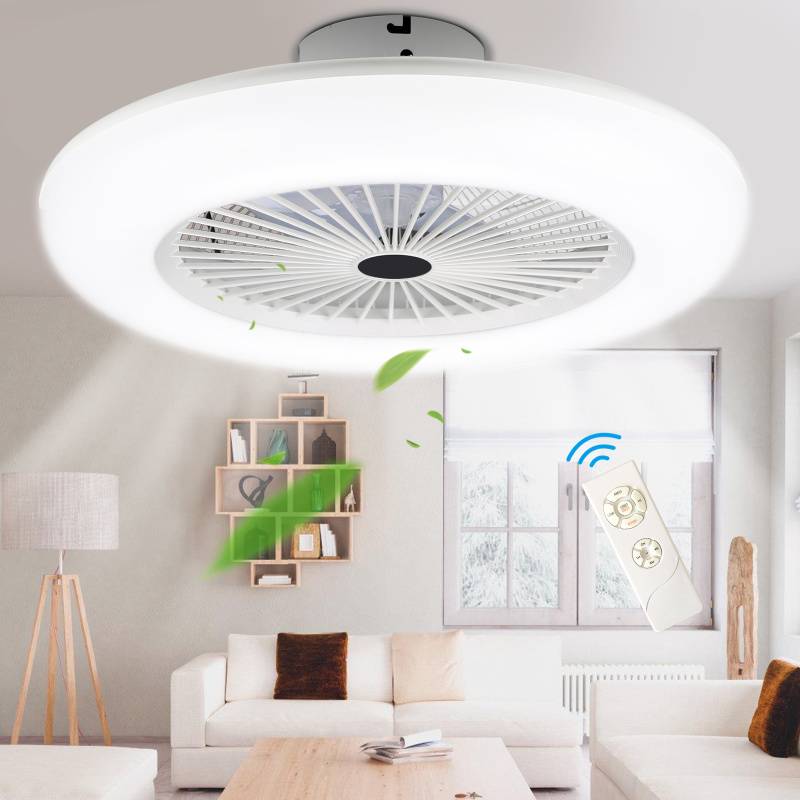 Deckenventilator 80w Dimmbar Deckenleuchte Ventilator für Wohnzimmer LED mit Fernbedienung Deckenleuchte