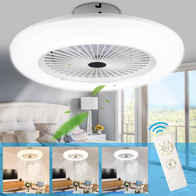 Deckenventilator 80w Smart-LED-Deckenleuchte Fernbedienung Timer Dimmbar Ventilator