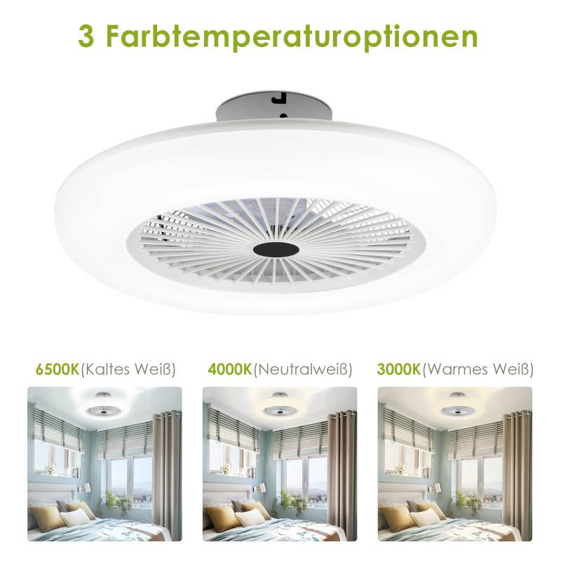 80W Deckenventilator Leuchte/ Ventilator getrennt schaltbar leise Deckenleuchte