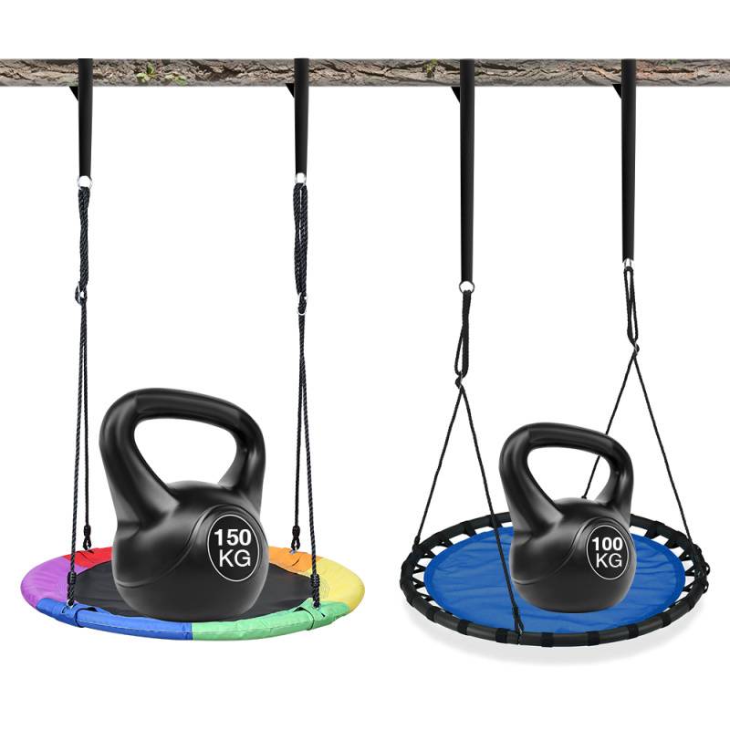 Nestschaukel Tellerschaukel Kinder Mehrkindschaukel Rundschaukel Gartenschaukel Baumschaukel bunt Kinder/Erwachsene Ø100cm