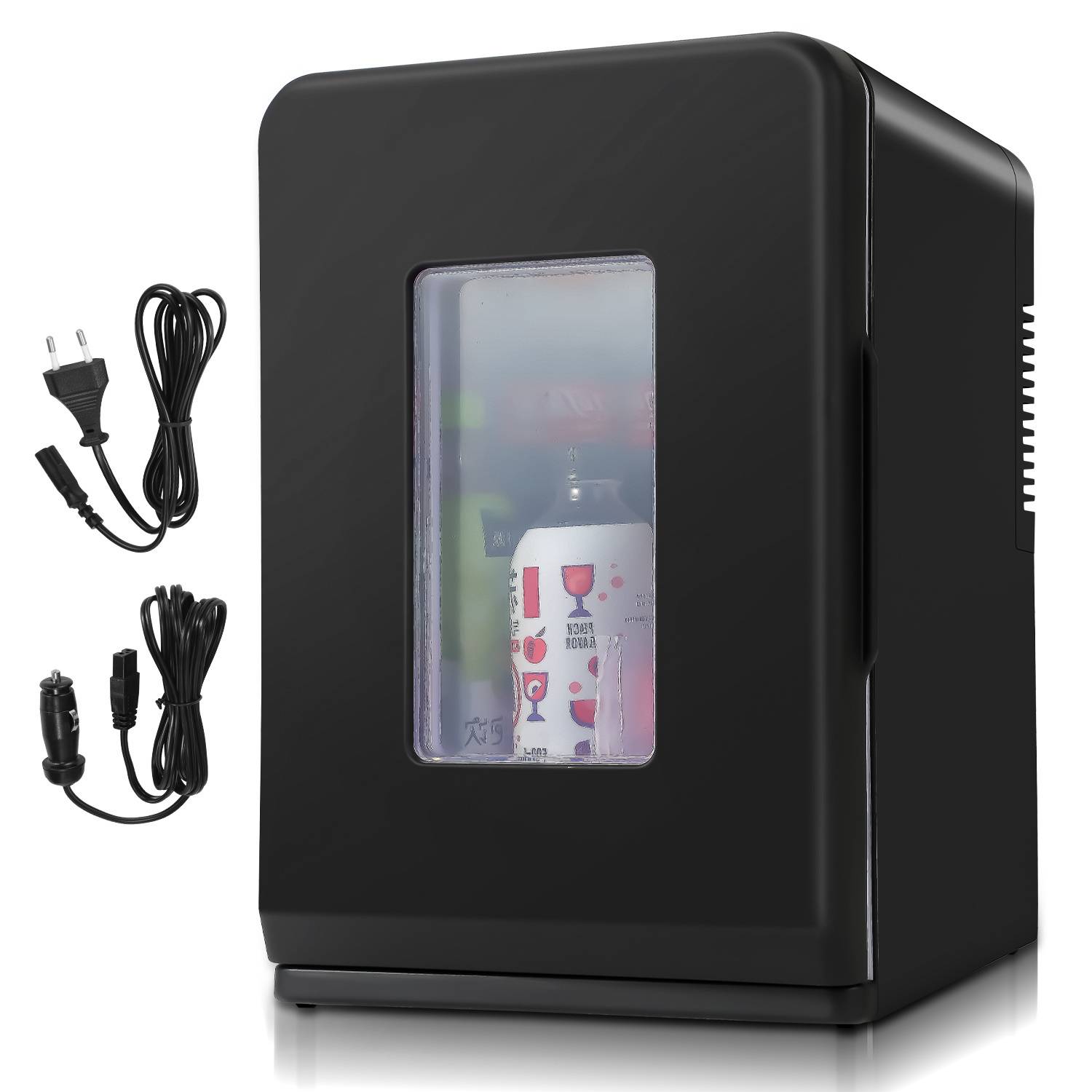 Mini Kühlschrank 15L Kühlbox 2in1 Kühl und Heizfunktion Tragbarer AC DC 230V/12V Warmhaltebox Mini-Thermobox Auto Büros Camping Garten