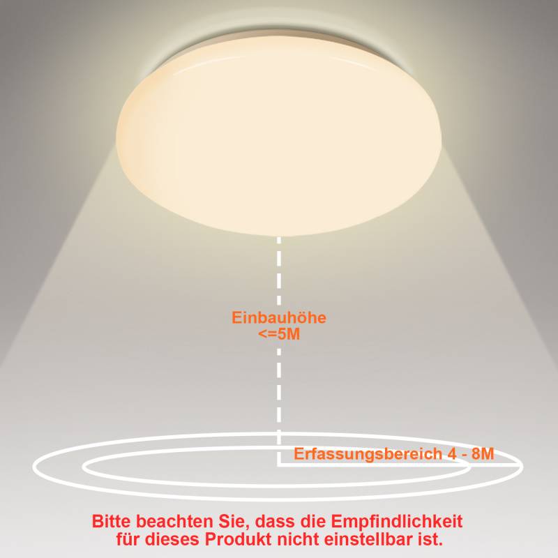 12W LED Deckenleuchte mit Bewegungsmelder Kinderzimmer Deckenbeleuchtung Sensor