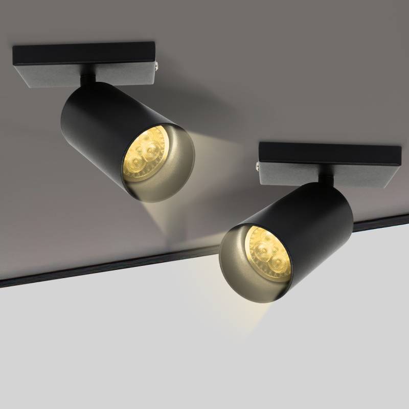 2x Deckenstrahler schwenkbar Deckenleuchte Wandleuchte für Wohnzimmer, Küche, Esszimmer Einzelkopfstrahler GU10 Fassung