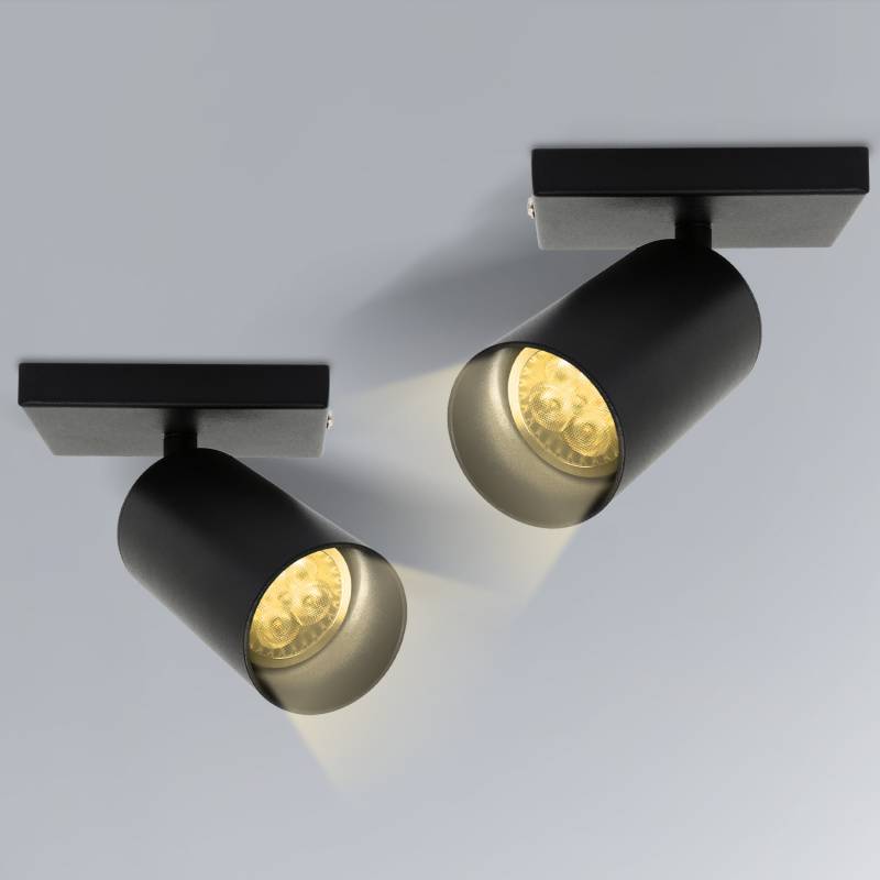 Deckenstrahler LED schwenkbar Deckenleuchte Wandleuchte für Wohnzimmer, Küche, Esszimmer Einzelkopfstrahler 2x GU10 Fassung