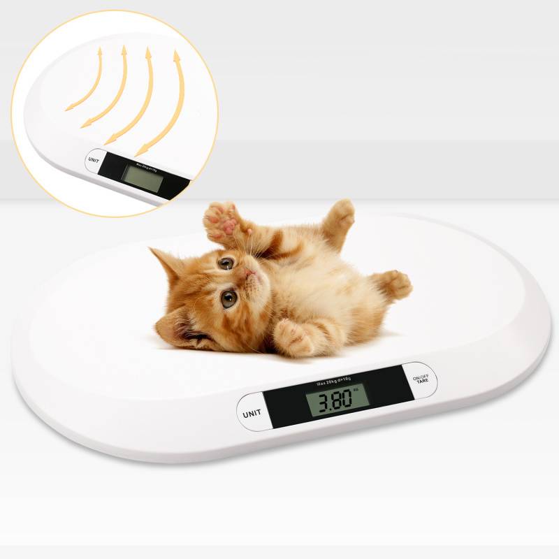 Babywaage multfunktionale Digital Kinderwaage Tragkraft Säuglingswaage Stillwaage Tierwagge LED-Anzeige gebogene Oberfläche, Tara-und Haltefunktion