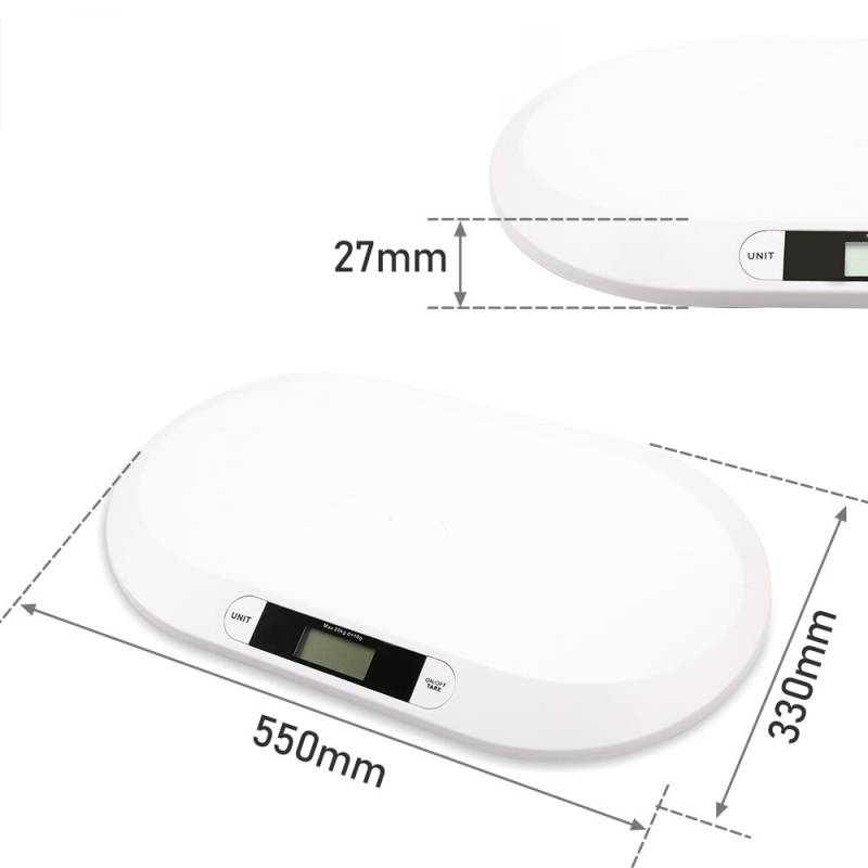 Babywaage multfunktionale Digital Kinderwaage Tragkraft Säuglingswaage Stillwaage Tierwagge LED-Anzeige gebogene Oberfläche, Tara-und Haltefunktion