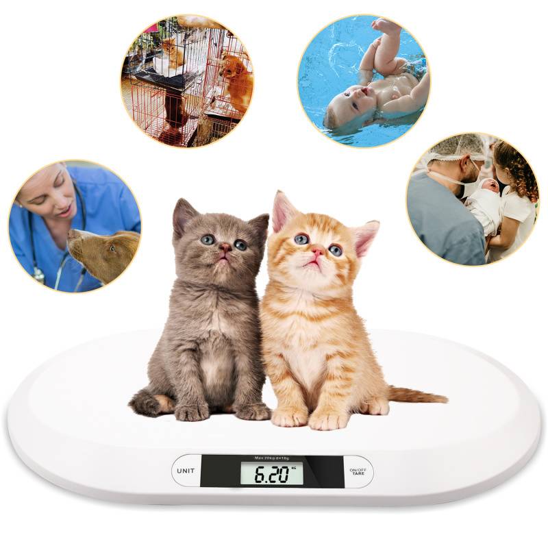 Babywaage multfunktionale Stillwaage Digital Kinderwaage Tragkraft, Säuglingswaage Tierwagge LED-Anzeige gebogene Oberfläche, Tara-und Haltefunktion