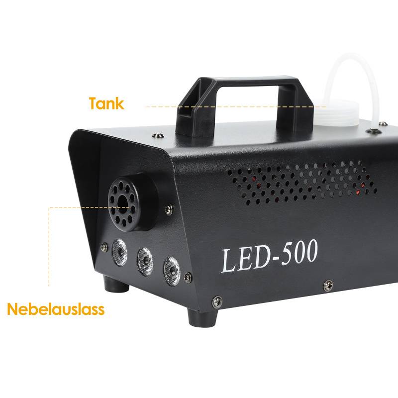 Nebelmaschine LED RGB Rauchmaschine-Bühnenbeleuchtung--Mit 2Fernbedienung- Nebelmaschine mit Fogger Effekt-500W