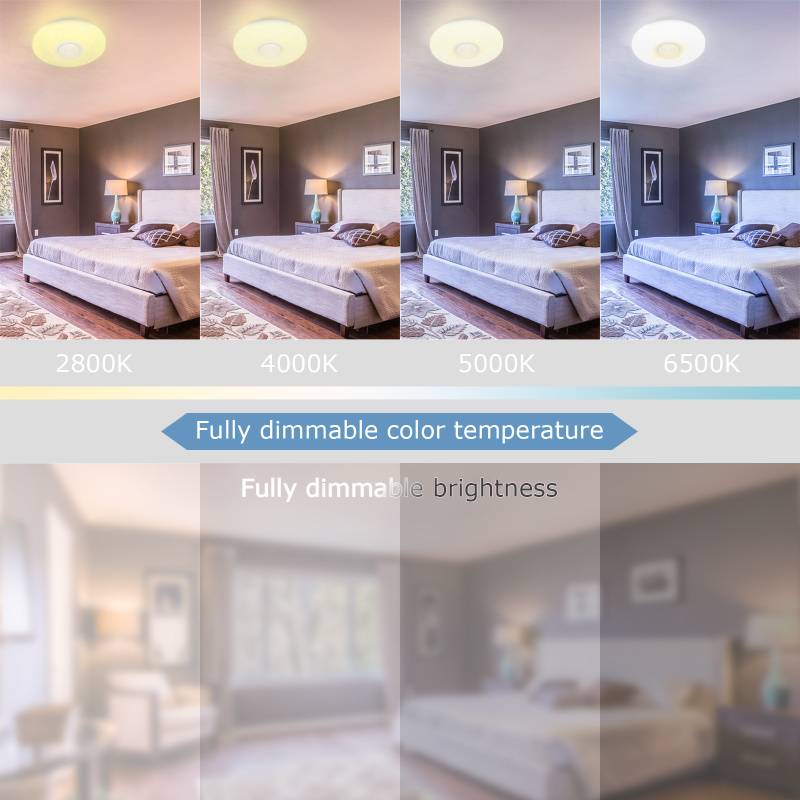 36W LED Deckenleuchte Deckenlampe Bluetooth Musik Farbwechsel Wand Panel Lampe