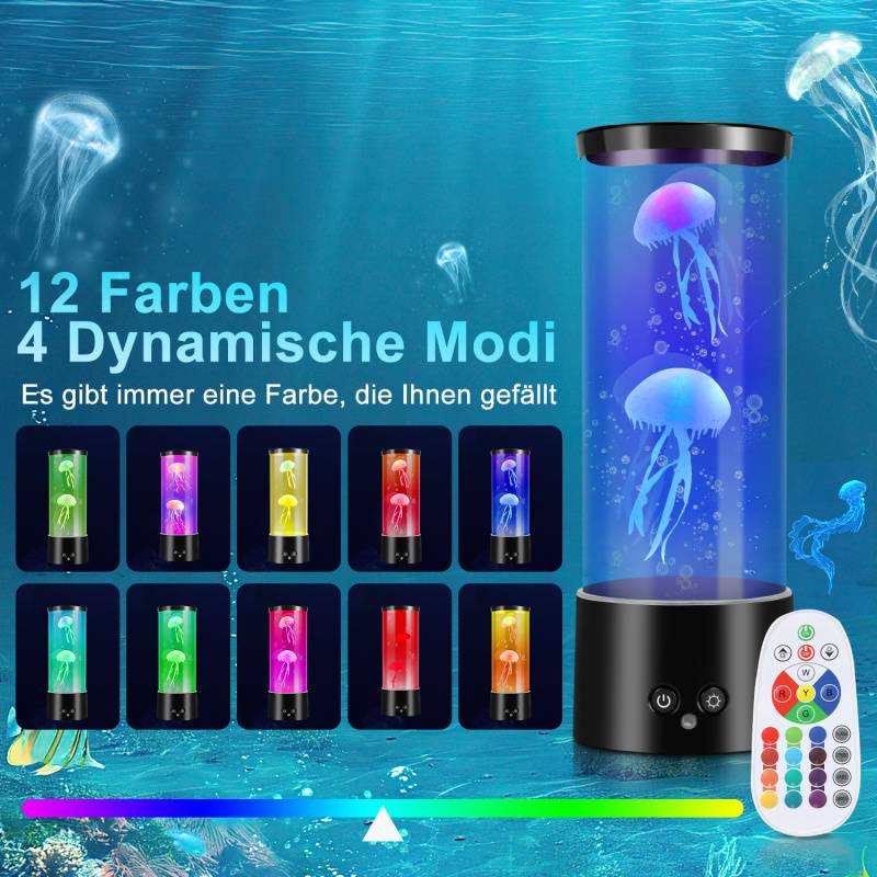 LED Quallen Lavalampe Mit Fernsteuerung Lava Lampe Nachtlicht Jellyfish RGB