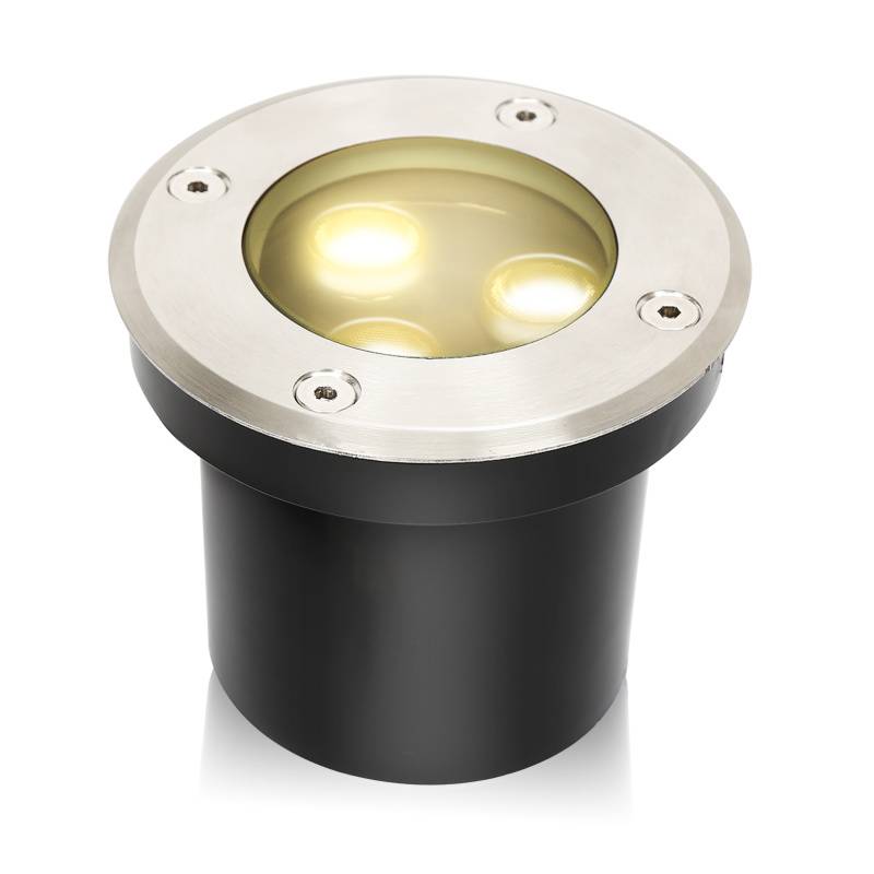1x 3W Bodenleuchte IP67 LED Leuchte Bodeneinbaustrahler Bodenstrahler Boden Warmweiß