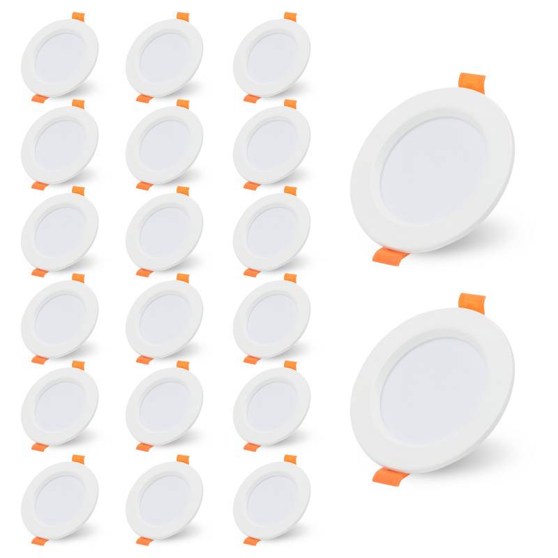 20er LED Einbaustrahler Deckeneinbauleuchte Set Einbauleuchte Deckenleuchte Einbauspot Deckenspot 400LM Kaltweiß 5W 6000K
