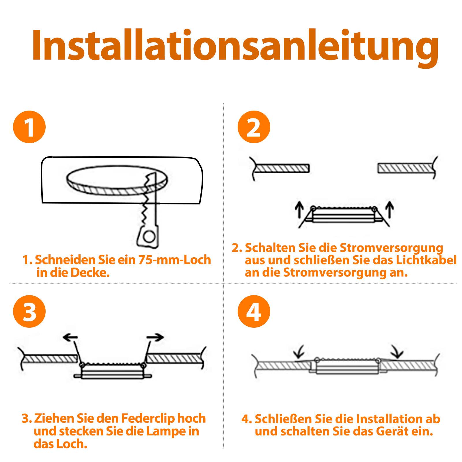 20er LED Einbaustrahler Deckeneinbauleuchte Set Einbauleuchte Deckenleuchte Einbauspot Deckenspot 400LM Kaltweiß 5W 6000K