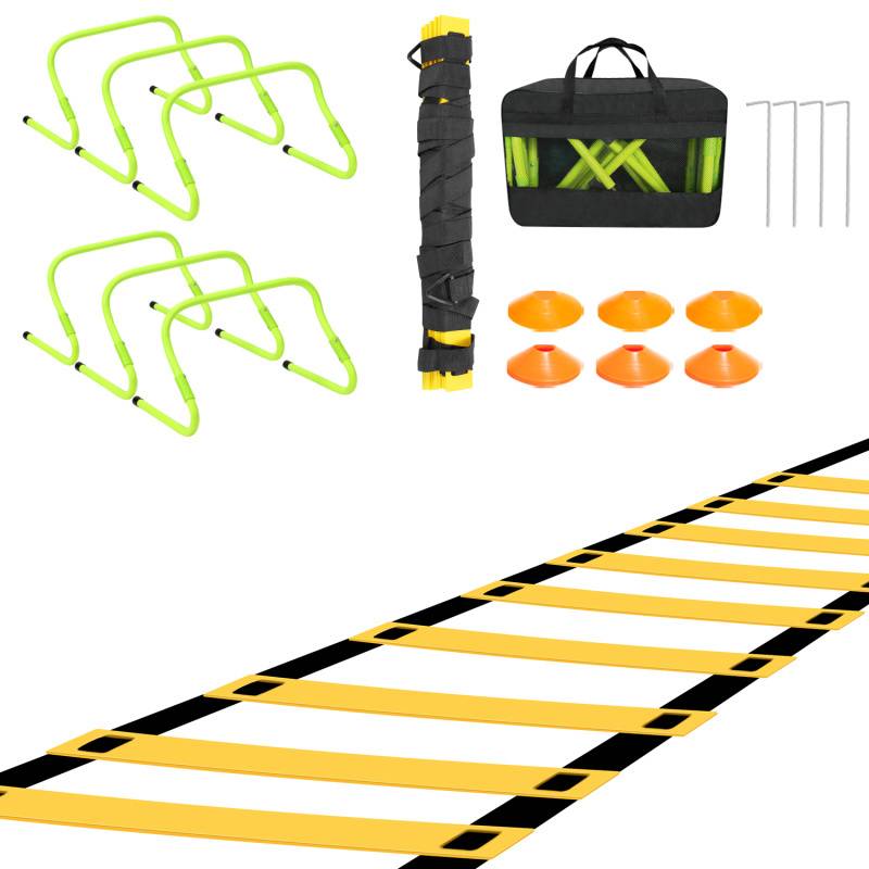 Koordinationsleiter Agility-Leiter Speed-Agility-Trainingsset Beweglichkeitstrainingsset Fitnessleiter Fußball Trainingszubehör Koordinationsleiter