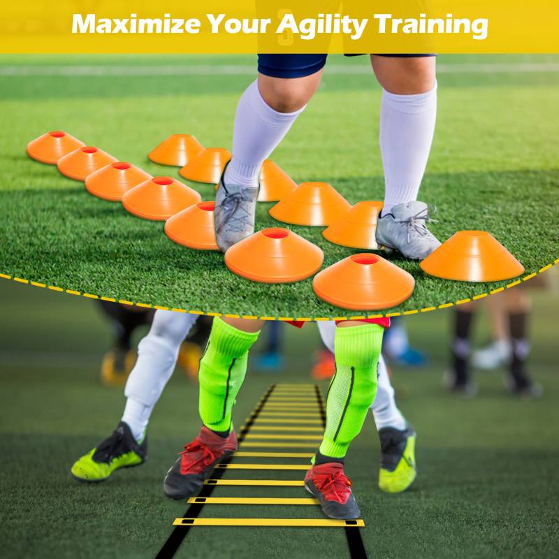 Koordinationsleiter Agility-Leiter Speed-Agility-Trainingsset Beweglichkeitstrainingsset Fitnessleiter Fußball Trainingszubehör Koordinationsleiter