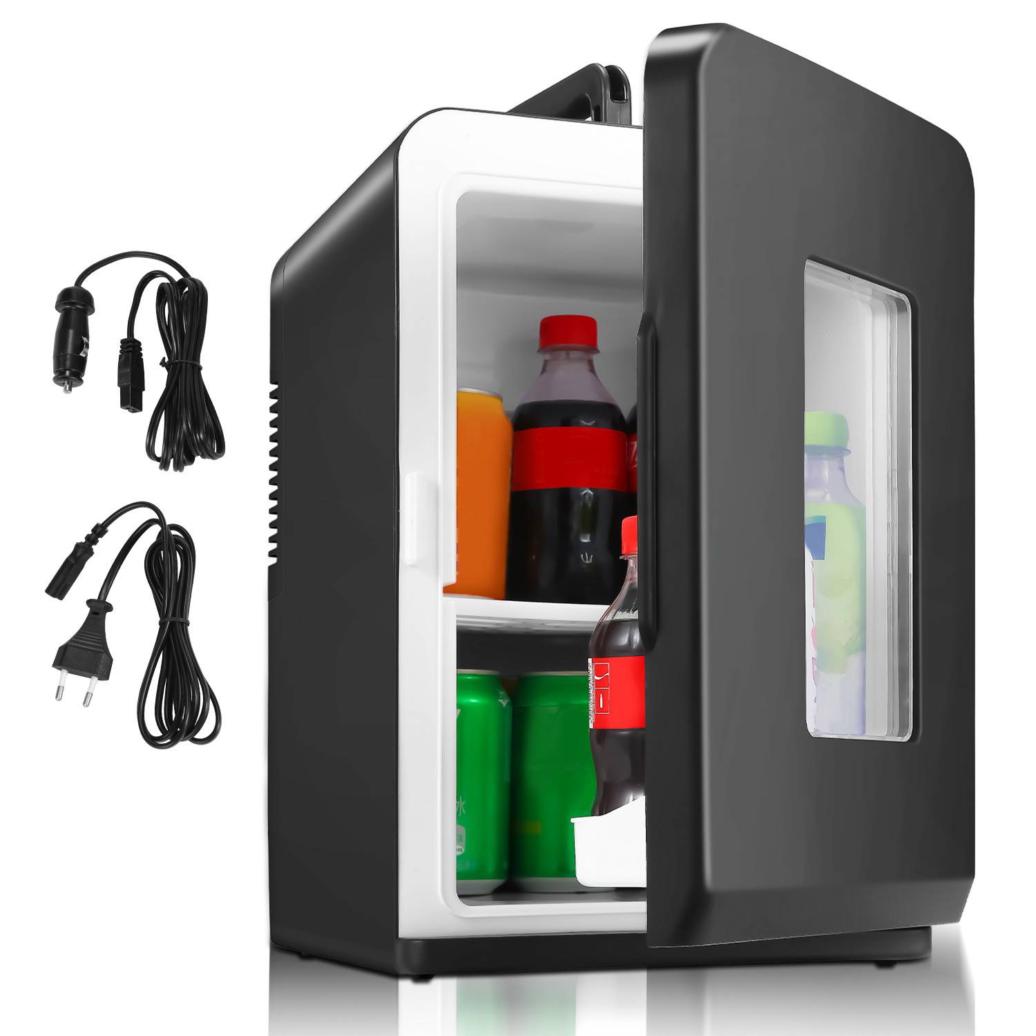 15L 2in1 Mini Kühlschrank Kühlbox Kühl und Heizfunktion Tragbarer AC DC 230V/12V Warmhaltebox Mini-Thermobox Auto Büros Camping Garten