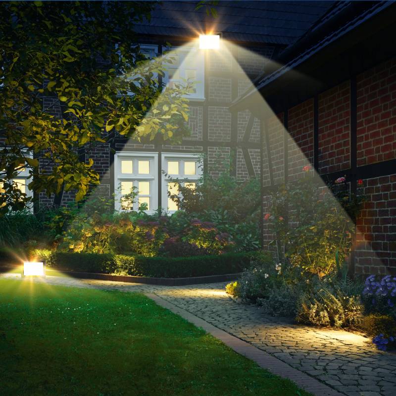 LED Baustrahler 2X 10W 3000/4000/6501K FLED Fluter Floodlight Außen Strahler Scheinwerfer