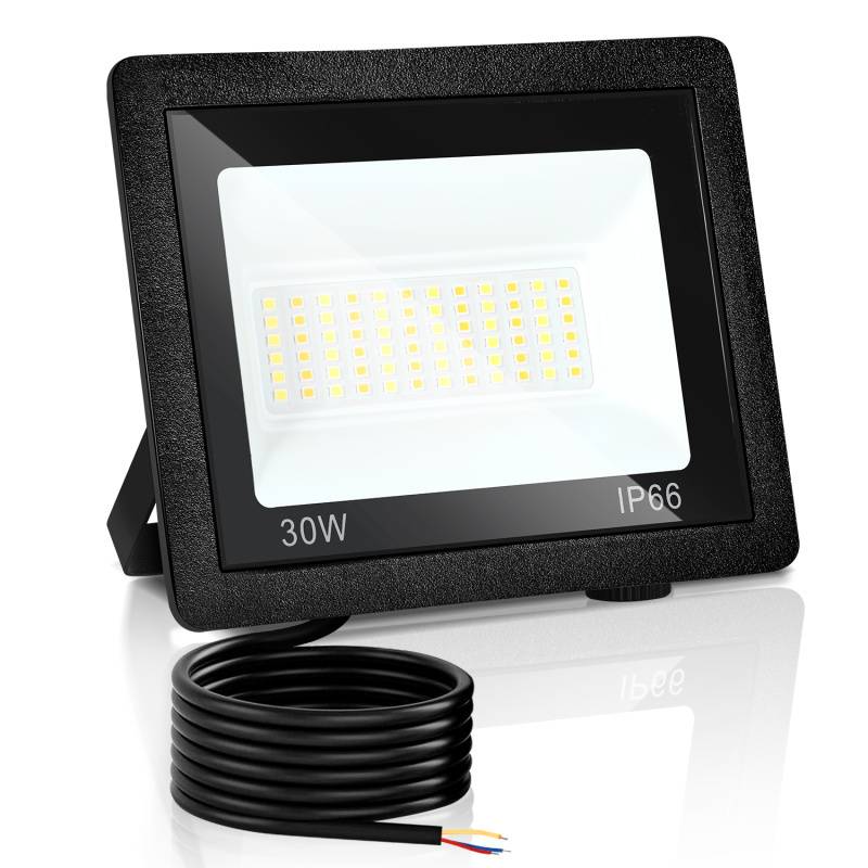 LED Fluter LED Baustrahler 1X 30W 3 Farbe 3000/4000/6500K Floodlight mit IP66 Wasserdicht