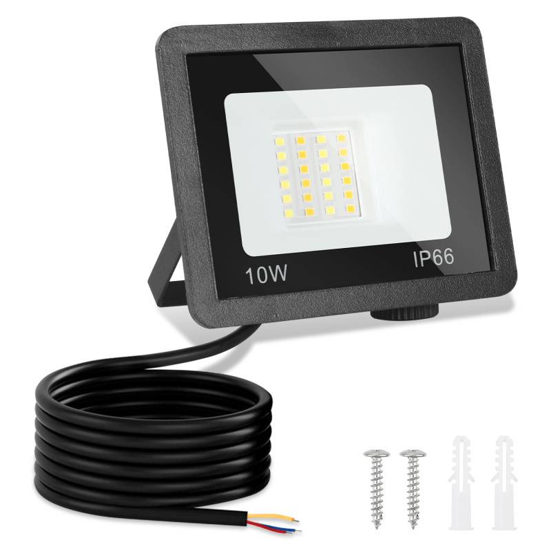 LED Fluter LED Strahler LED Baustrahler 1X 10W 3 Farbe 3000/4000/6500K Floodlight mit IP66 Wasserdicht