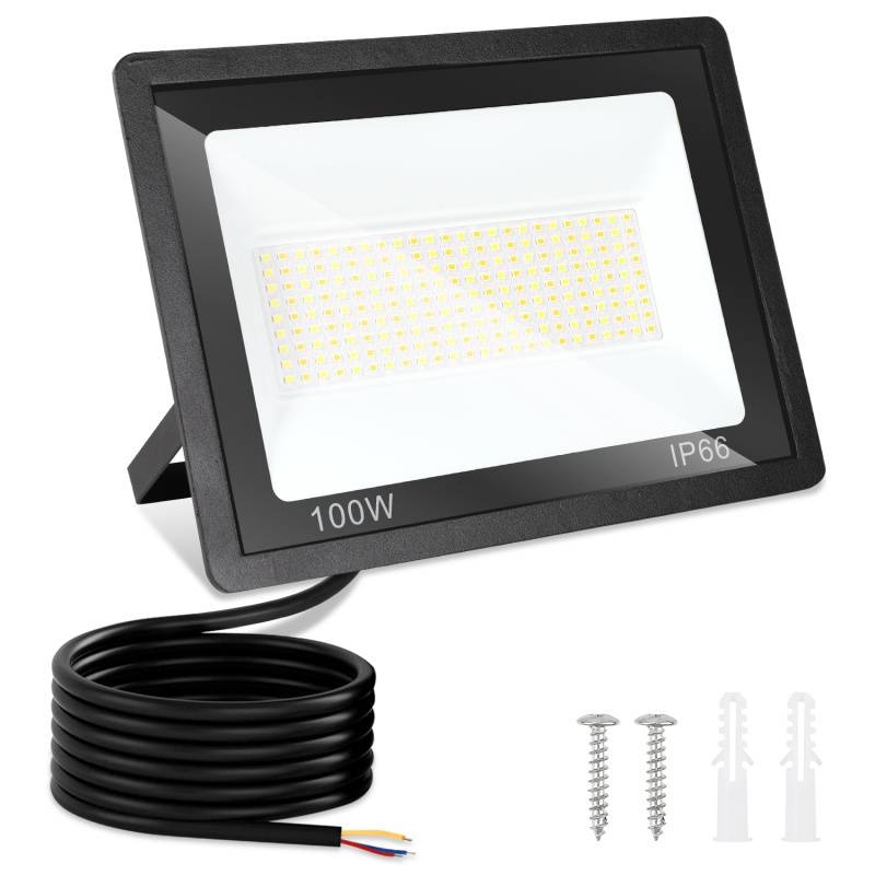 LED Fluter LED Strahler LED Baustrahler 1X 100W 3 Farbe 3000/4000/6500K Floodlight mit IP66 Wasserdicht