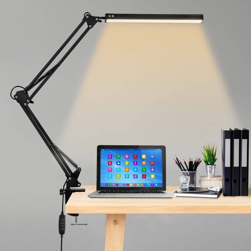 LED Schreibtischlampe Tischlampe dimmbar Leselampe flexibel Buerolampe 10W