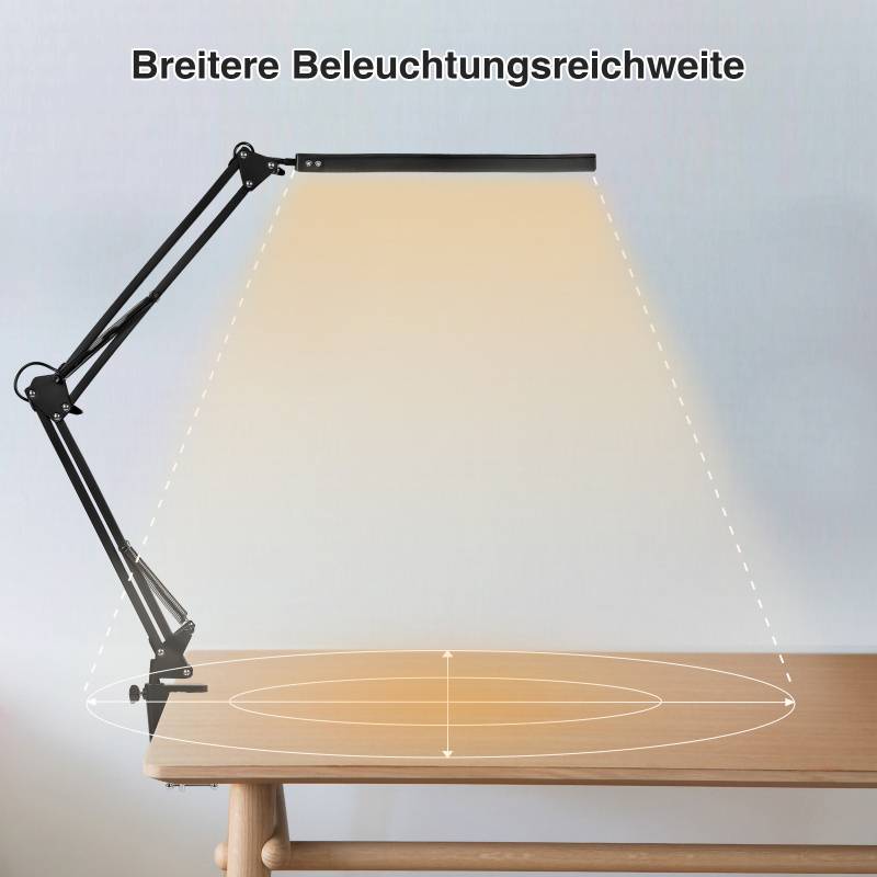 LED Schreibtischlampe Tischlampe dimmbar Leselampe flexibel Buerolampe 10W