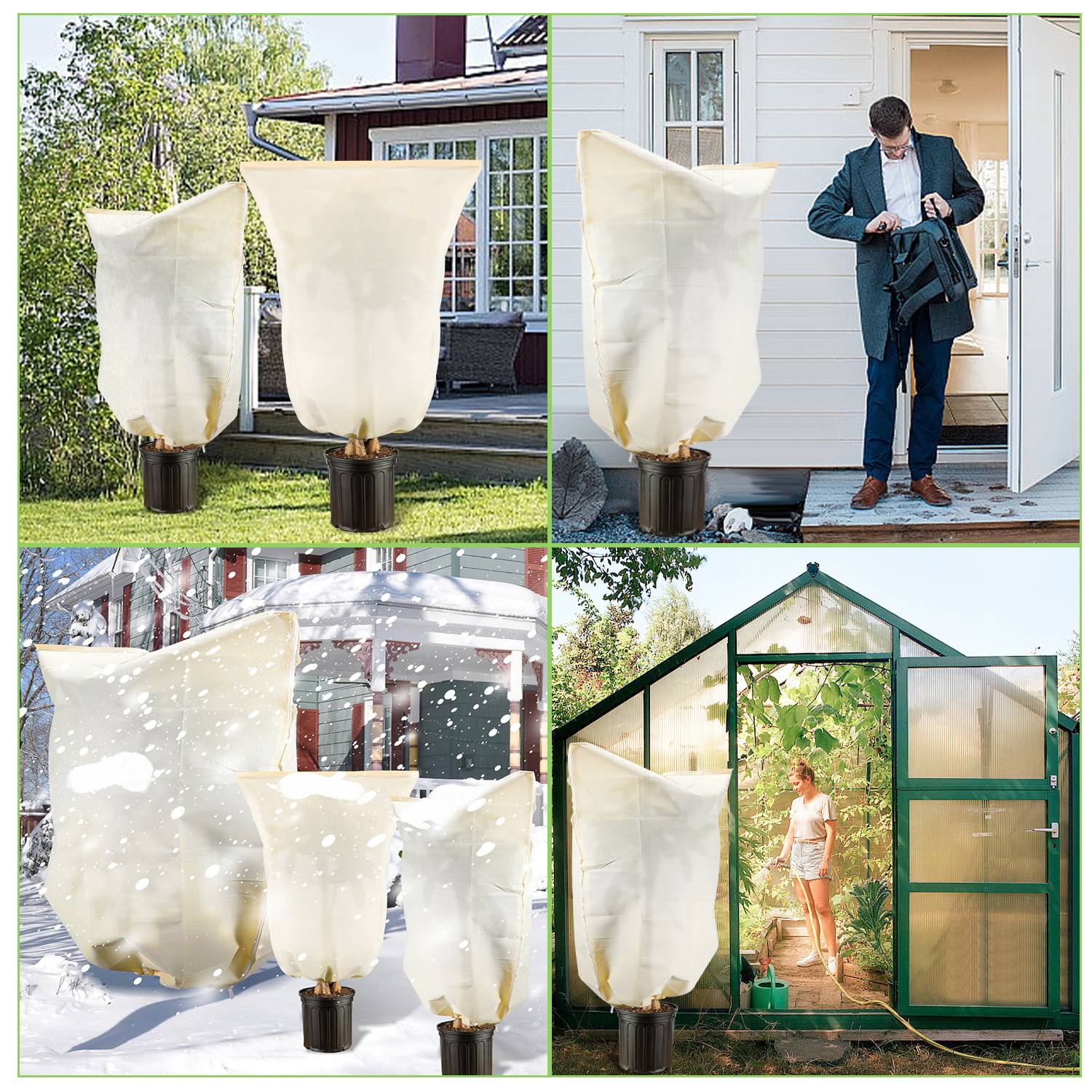 2x Winterschutz 80x100cm für Kübelpflanzen Palmen Frostschutz Winterschutz Pflanzen Gartenvlies 100g/m²