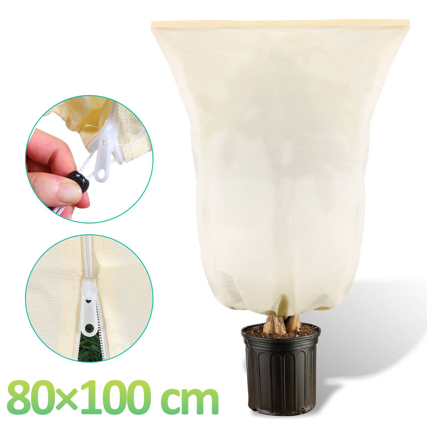 2x Winterschutz 80x100cm für Kübelpflanzen Palmen Frostschutz Winterschutz Pflanzen Gartenvlies 100g/m²
