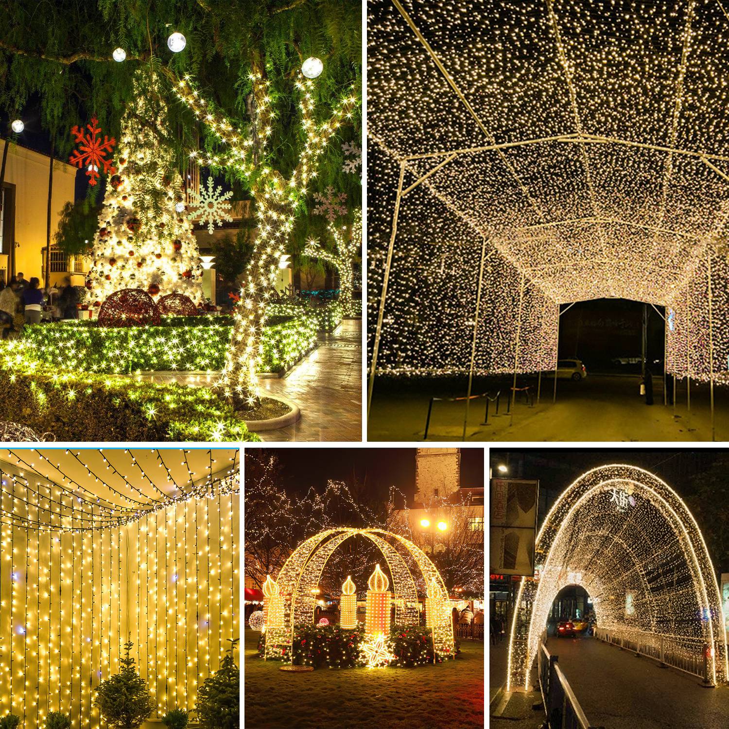 LED Solar Lichterkette 50M 500LEDs Wasserdicht und mit 8 Modi für Außen Innen Garten Party & Weihnachtsdeko Outdoor Beleuchtung Deko, Warmweiß