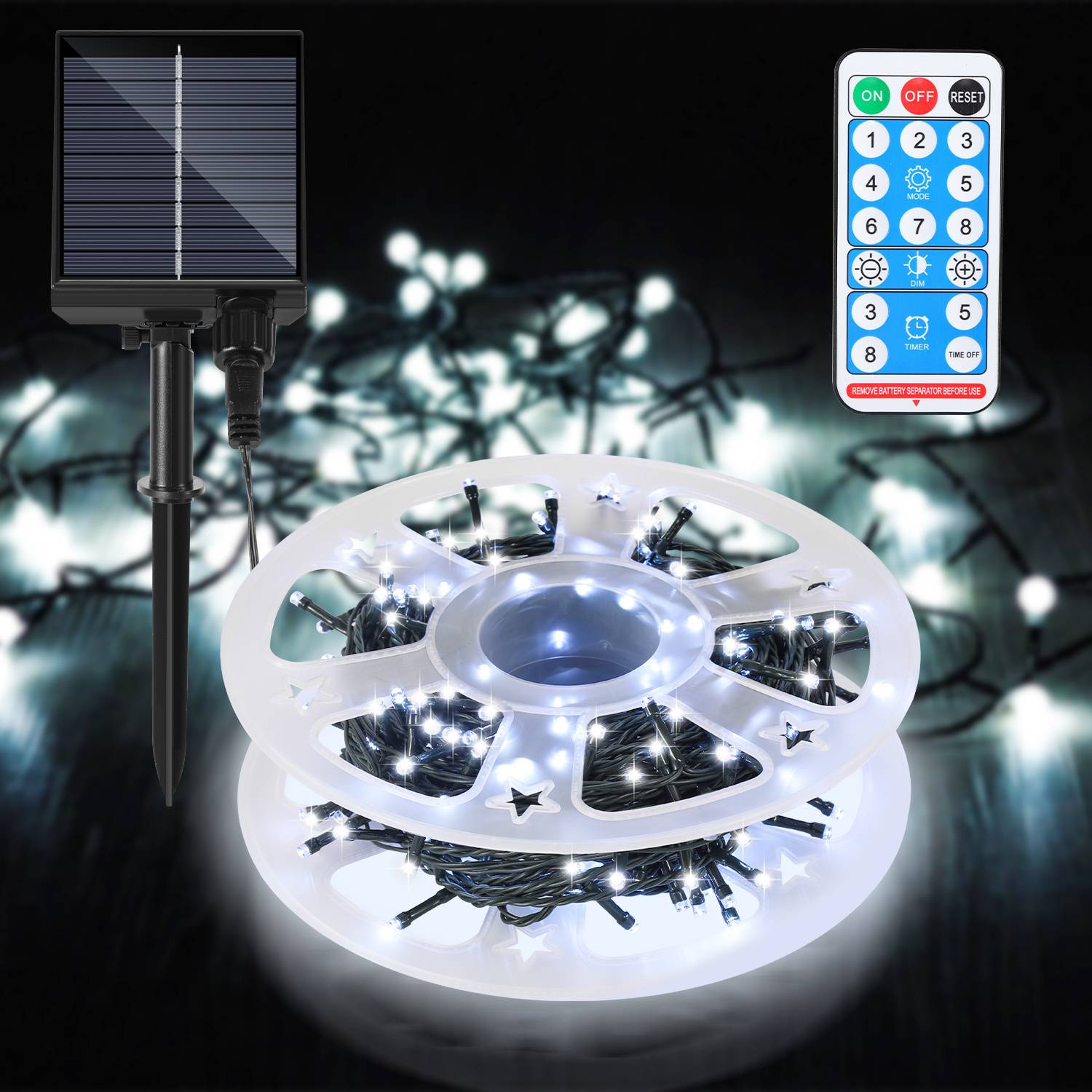 LED Solar Lichterkette 80M 800LEDs Wasserdicht und mit 8 Modi für Außen Innen Garten Party & Weihnachtsdeko Outdoor Beleuchtung Deko, Kaltweiß