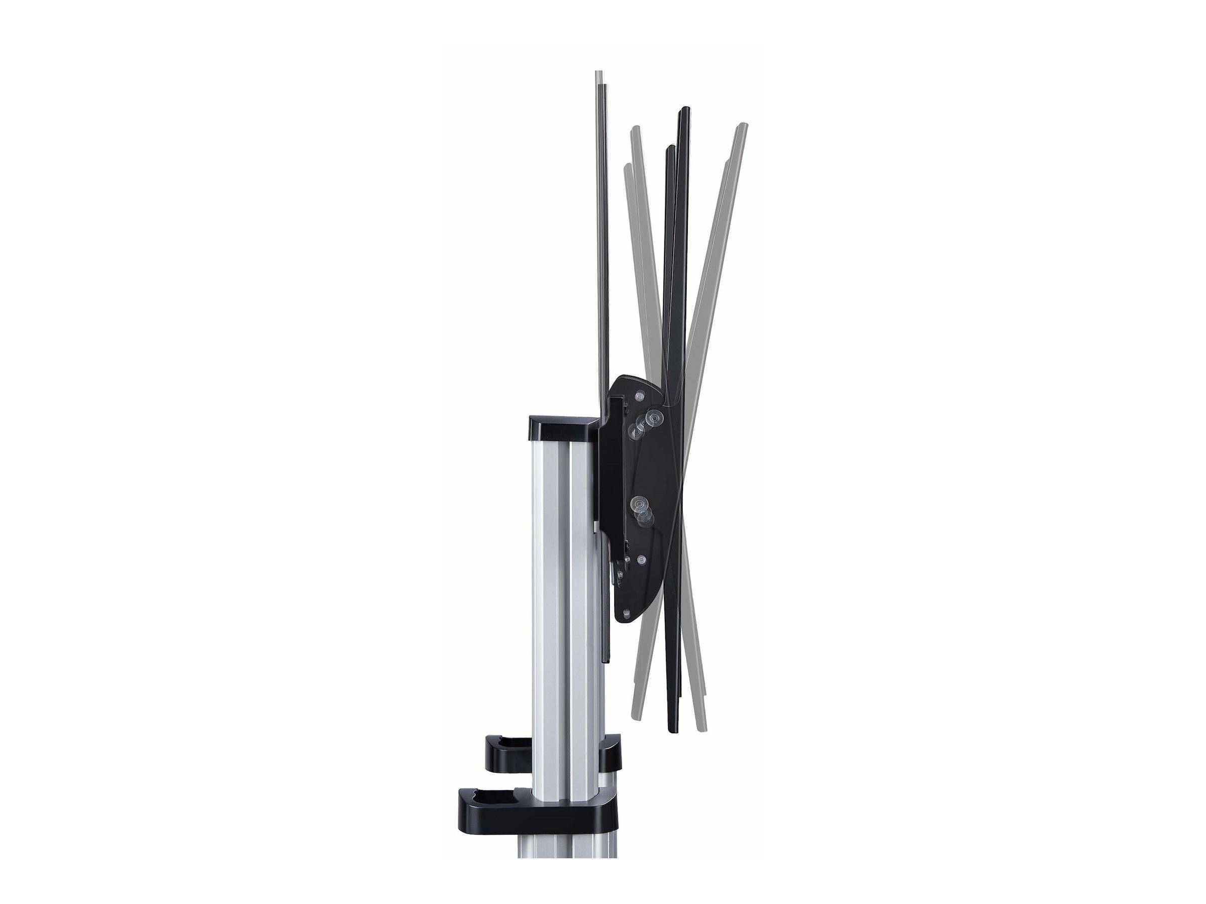 StarTech.com Rolling TV Cart/Stand On Wheels, Up to 100inch/220lb Screens - Wagen - für Flachbildschirm - Kunststoff, Aluminium, Stahl - Schwarz