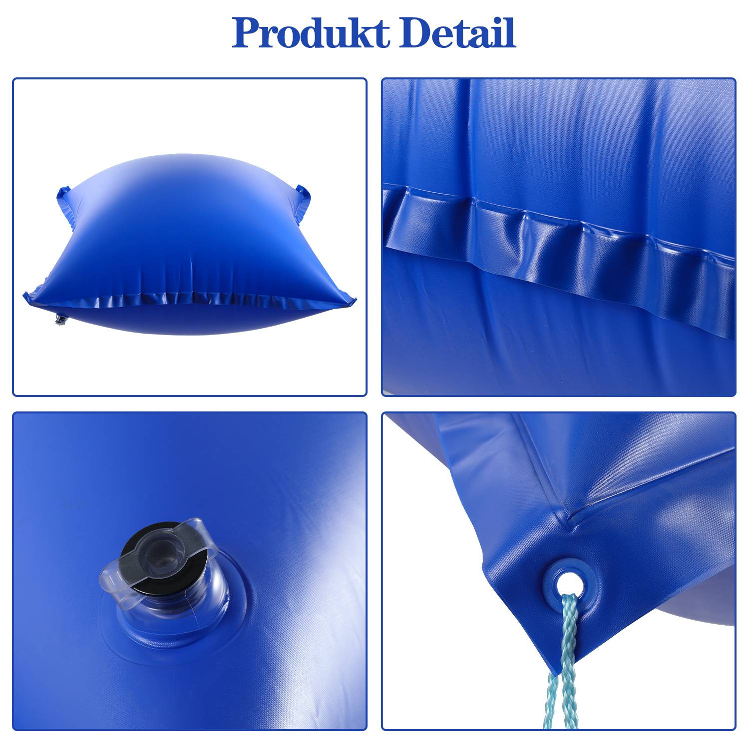 Poolkissen Luftkissen 120x120cm Winterkissen Poolpolster Pool Abdeckung quadratisch für Schwimmbad geeignet als Winterabdeckung 8 Stück