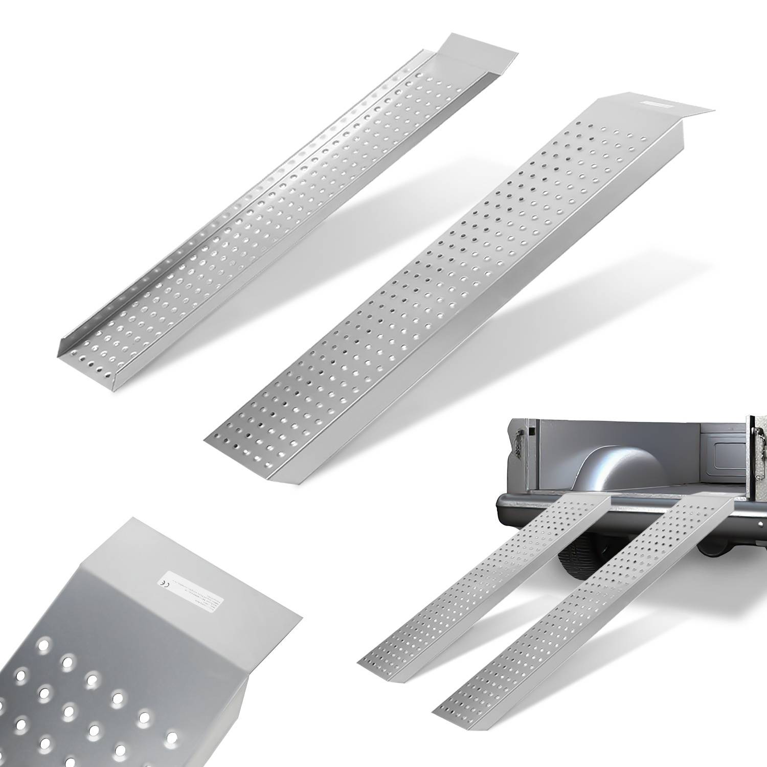 2X Auffahrrampe 135 x 22.5 cm Verladerampe Rampe bis 400kg Auffahrschiene Verladeschiene Auto Laderampe für Motorrad, Anhänger