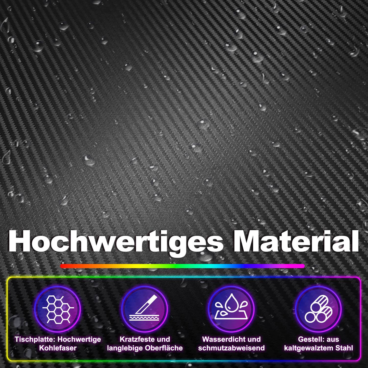 Gaming Tisch Eckschreibtischer 120x60cm PC Schreibtisch Gamer Computertisch Bürotisch mit Headsethalterung und Getränkehalter Gamingtisch für Heim