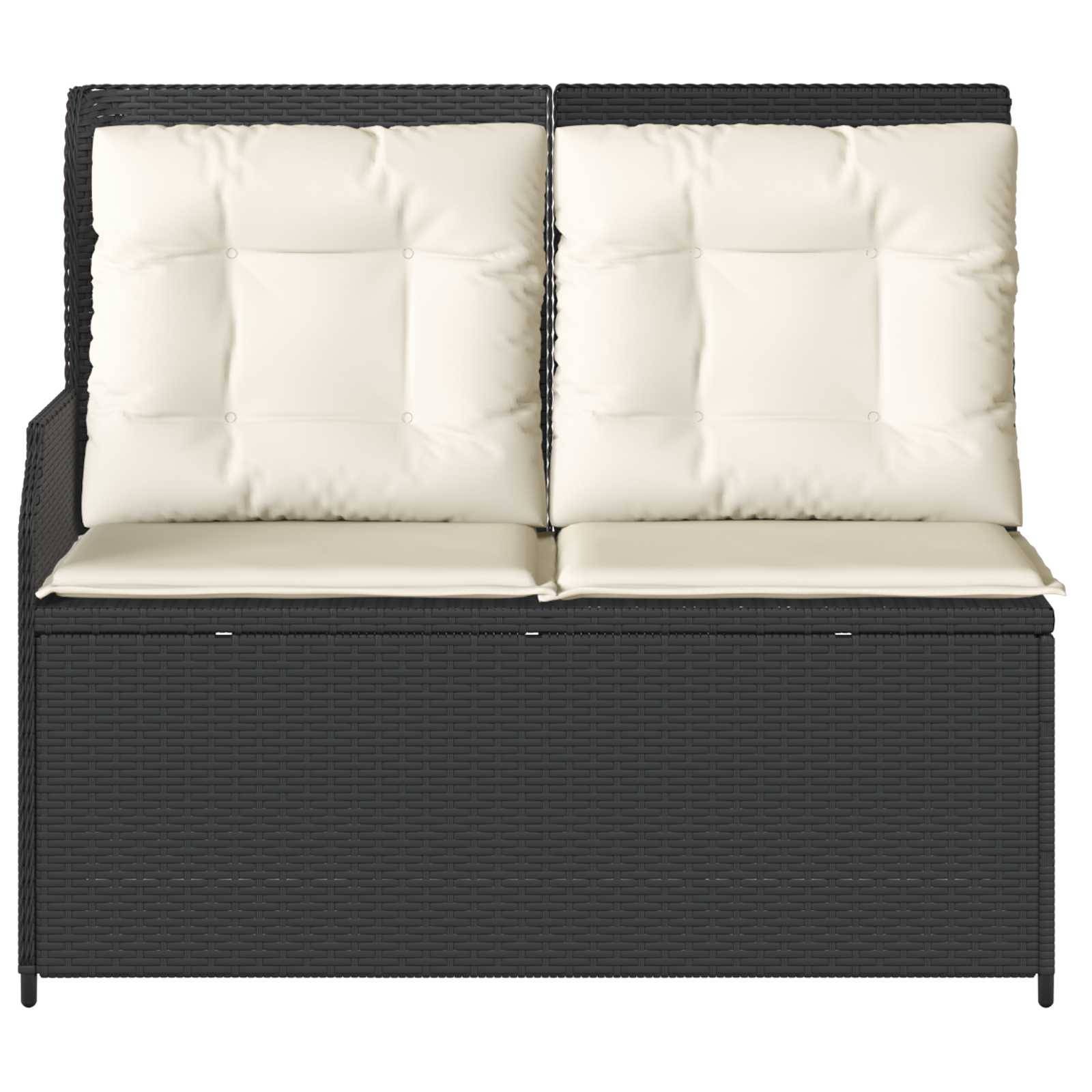 vidaXL Gartenbank Schwarz Poly-Rattan