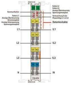WAGO 750-494 3-Phasen- Leistungsmessung,AC 480 V 1 A Industriematerial Automatisier.Technik