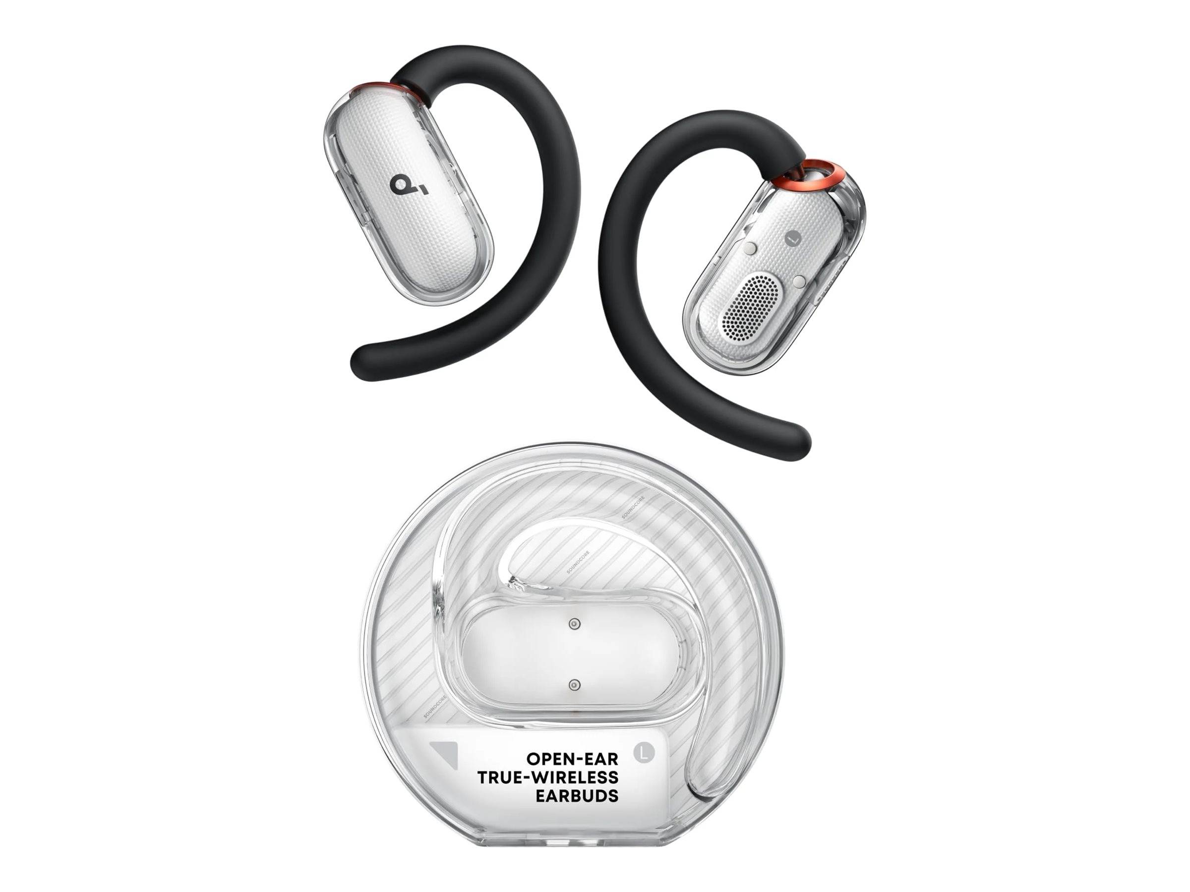 ANKER Soundcore V40i white Open-Ear Kopfhörer IP55 transparentes Case ohne Deckel 4-fach verstellbarer Ohrbügel