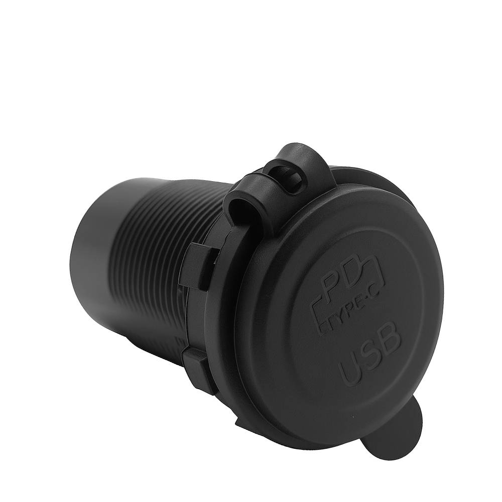 Offgridtec USB-Doppelsteckdose 12V /24V 18W USB-A + 65W USB-C Steckdose Kfz-Schnellladeadapter mit Abdeckung