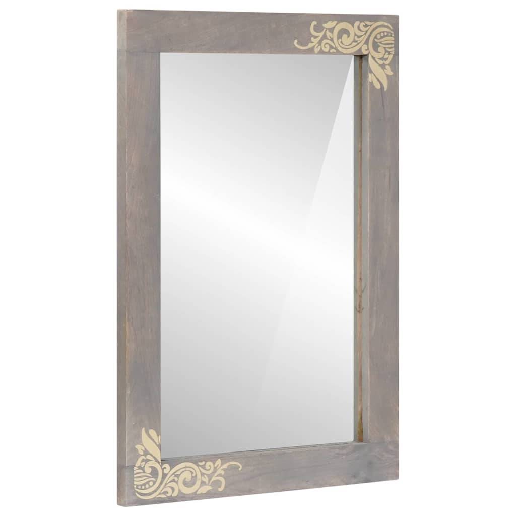 vidaXL Badezimmerschrank-Set Wandmontiert 5 pcs Grau Massivholz Mango