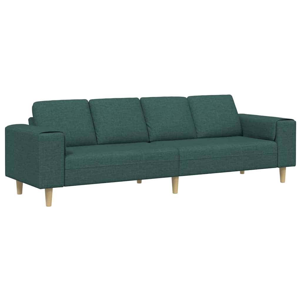 vidaXL Wohnzimmer Couch Dunkelgrün 250 x 77 x 76 cm Polyester