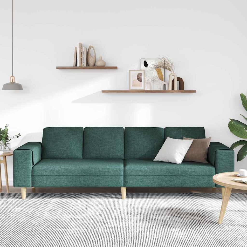 vidaXL Wohnzimmer Couch Dunkelgrün 250 x 77 x 76 cm Polyester