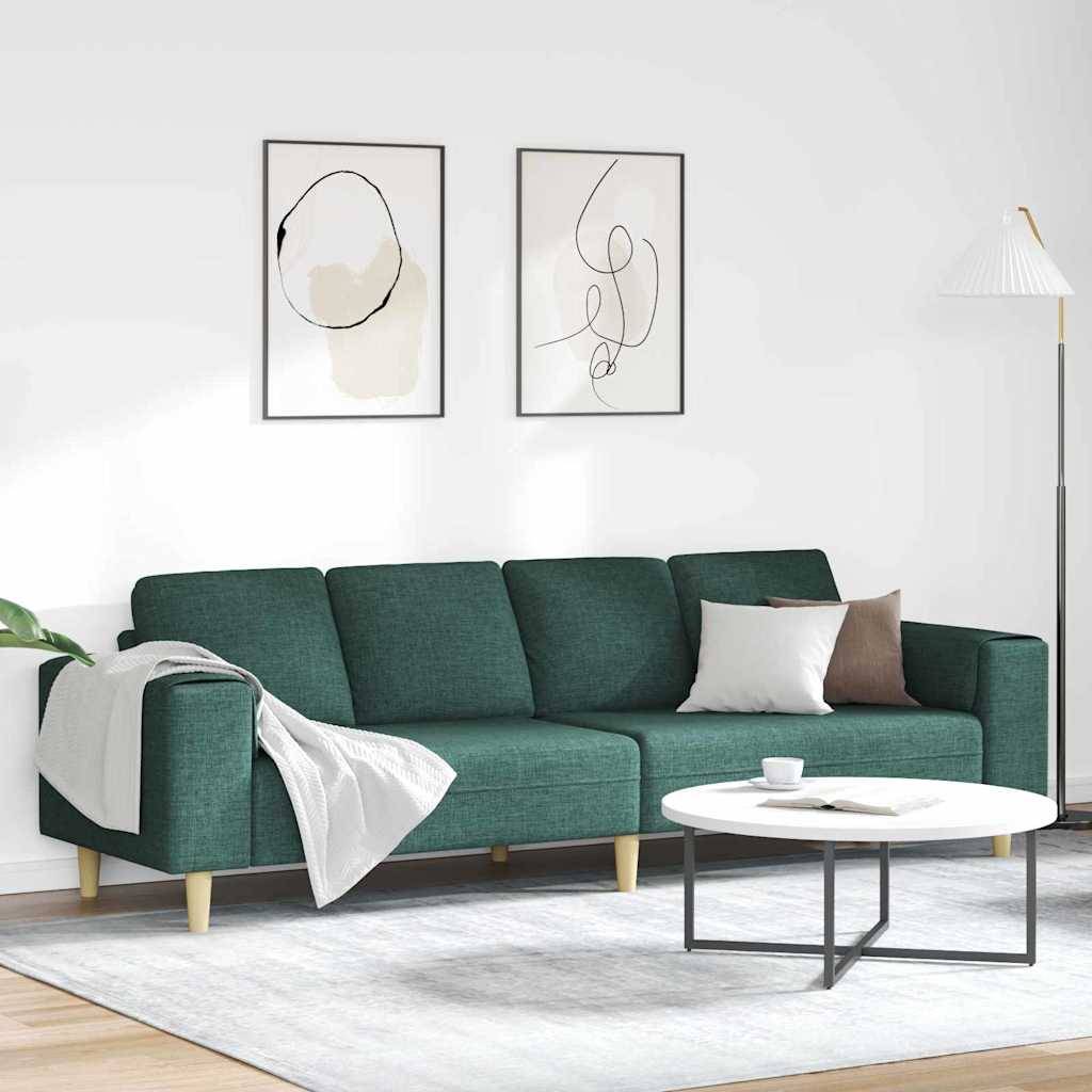vidaXL Wohnzimmer Couch Dunkelgrün 250 x 77 x 76 cm Polyester
