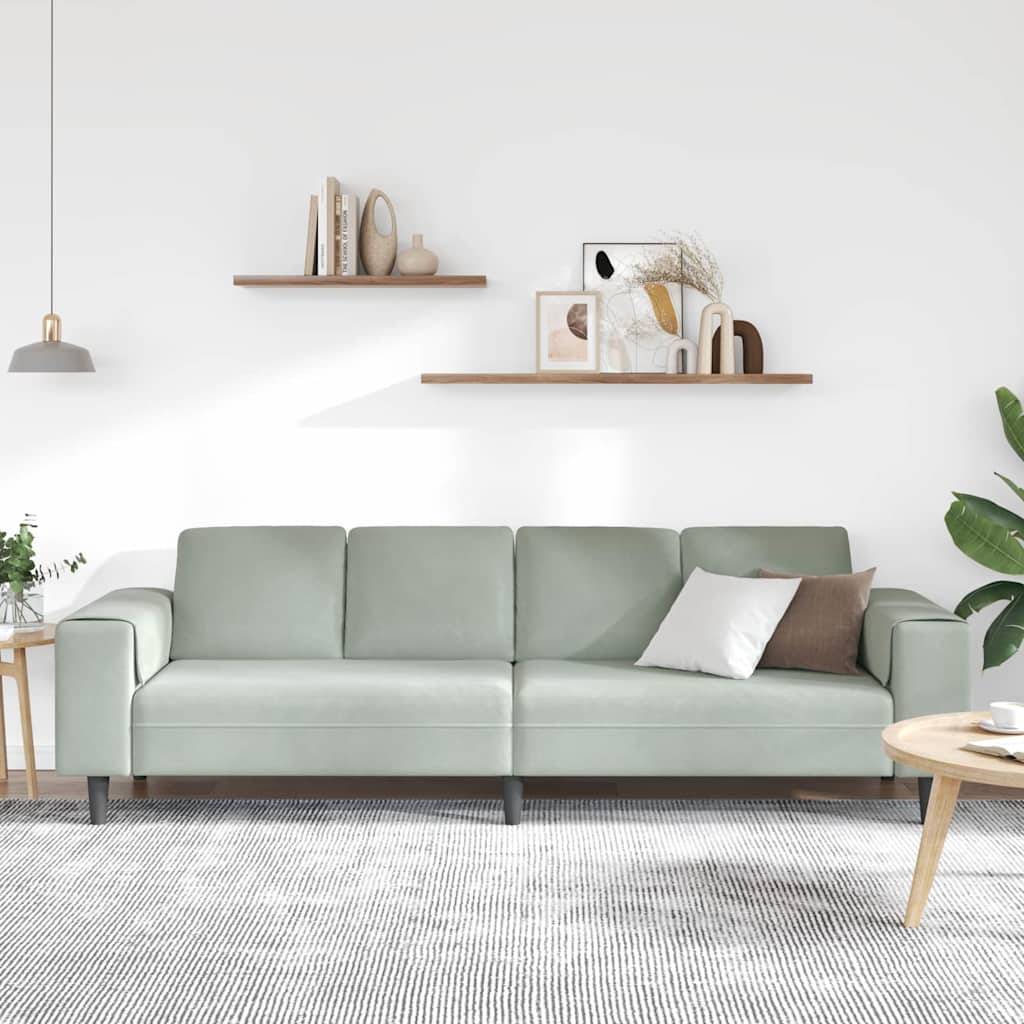vidaXL Wohnzimmer Couch Hellgrau 250 x 77 x 76 cm