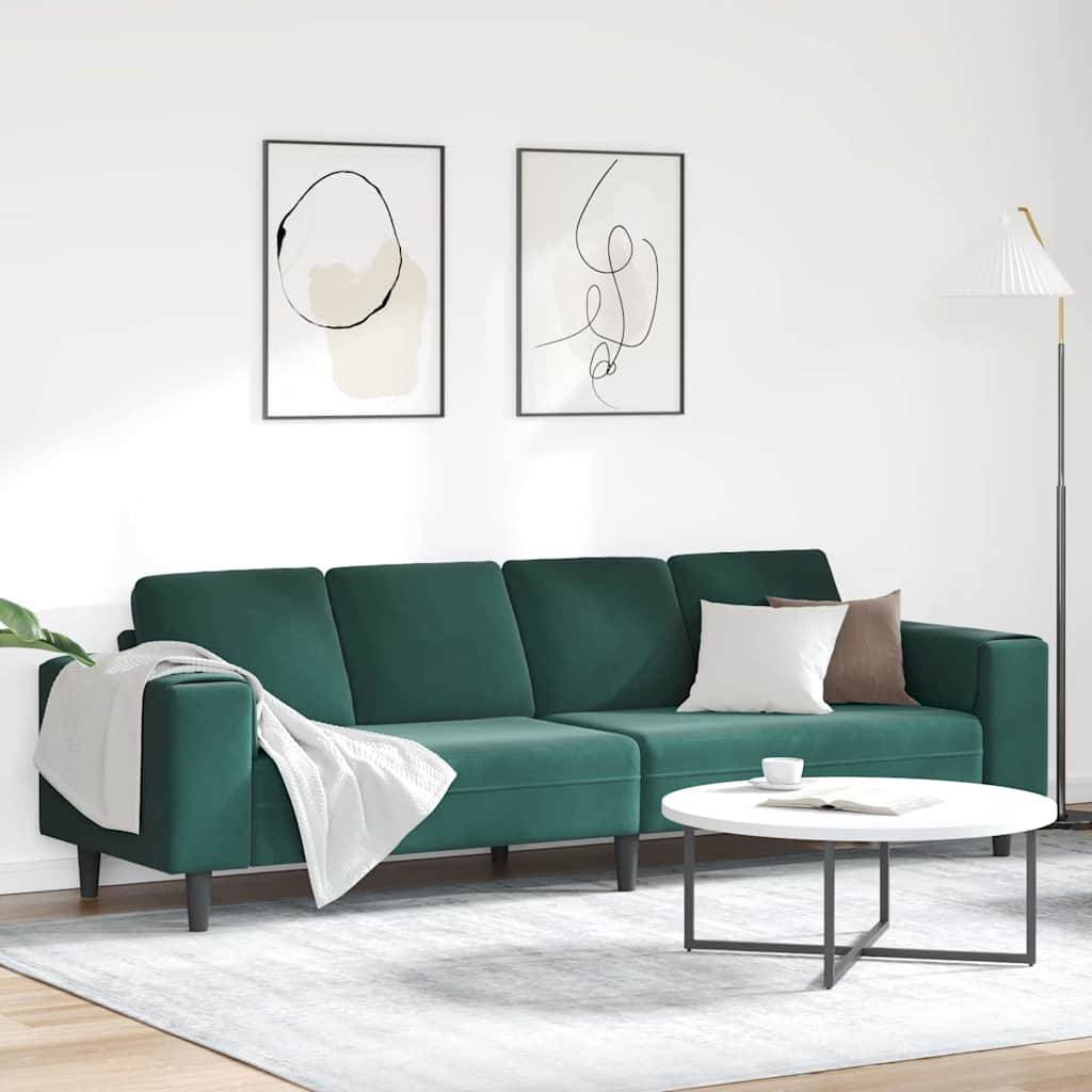 vidaXL Wohnzimmer Couch Dunkelgrün 250 x 77 x 76 cm