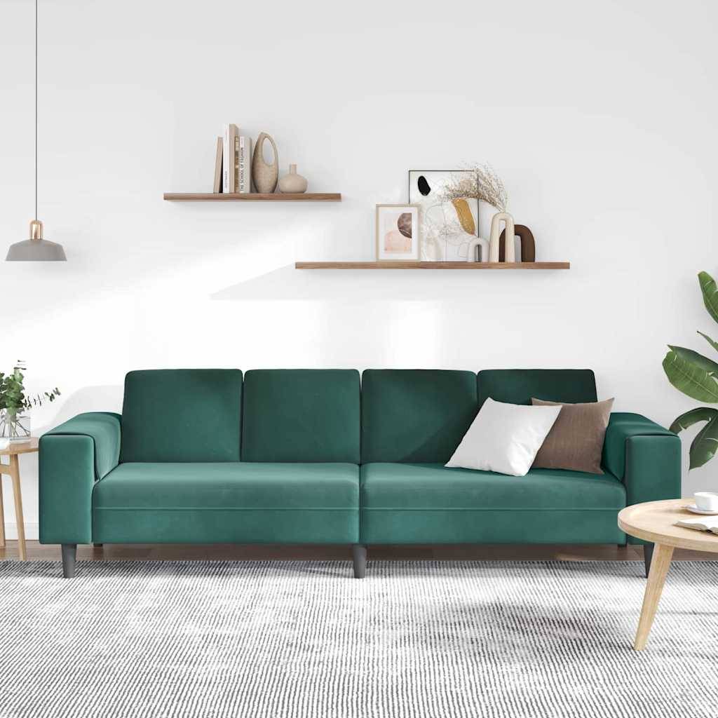 vidaXL Wohnzimmer Couch Dunkelgrün 250 x 77 x 76 cm